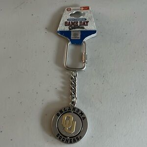 Keychain Oklahoma Sooners. Metal keychain with spinner
